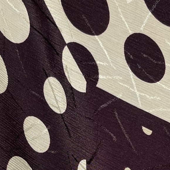 Nur Ipek Scarf 37” X 32” Brown & Cream Silk Polka Dot Hair Neck Vintage Fashion - Picture 2 of 9